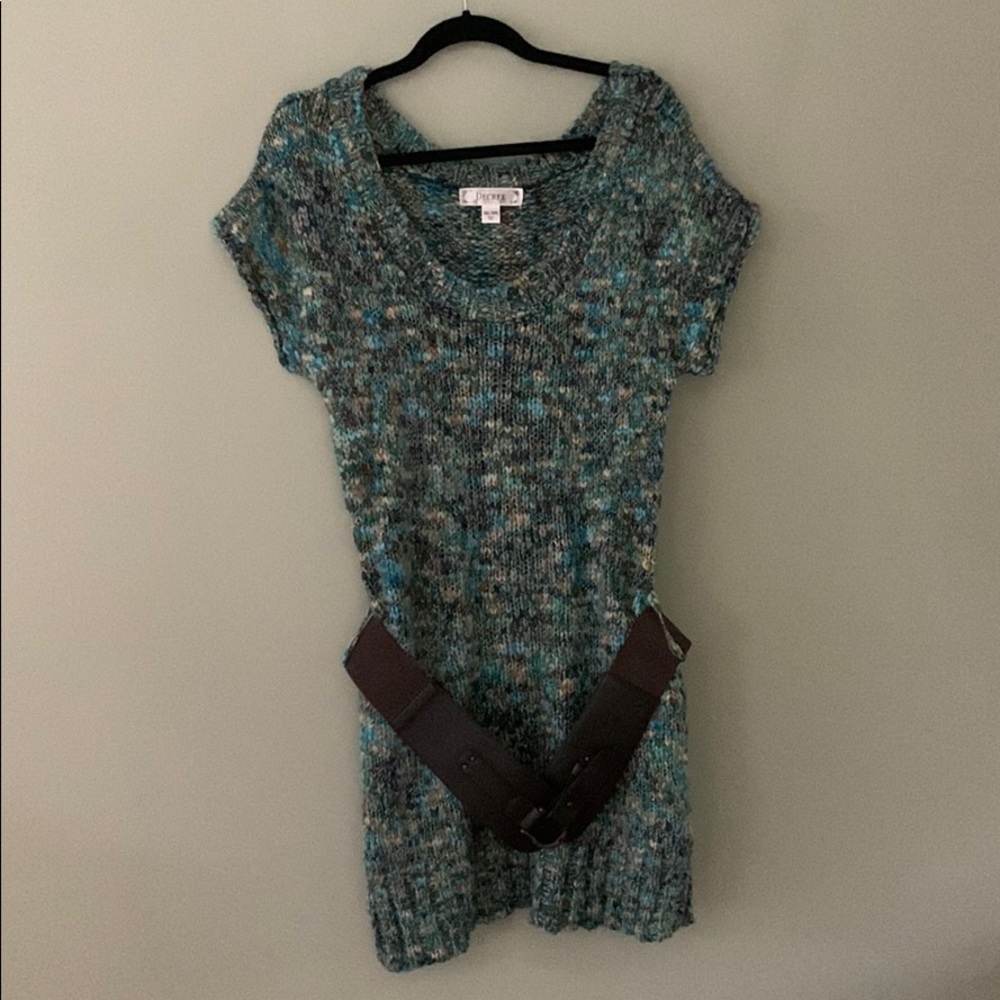 Belted Teal Knit Tunic